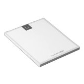 Graue Grenze Moderne rustikale Monogramm Notizblock (angewinkelt)