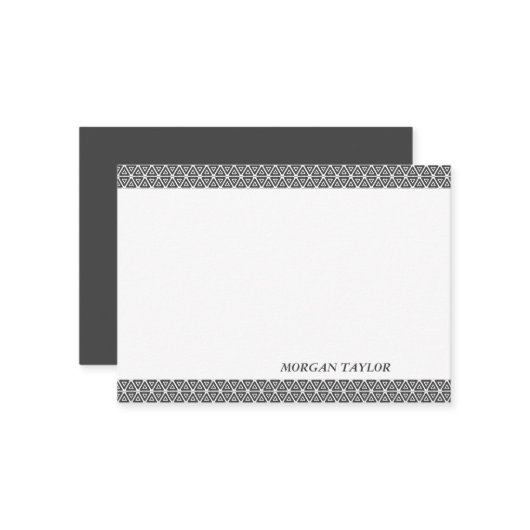 Graue Grenzen Personalisierte Mitteilungskarten (Vorderseite/Rückseite Beispiel)