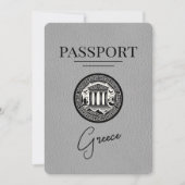 Graue Griechenland Pass Save the Date Card (Vorderseite)