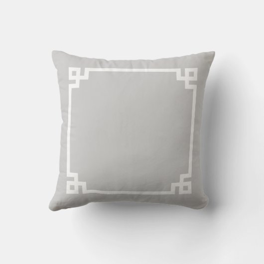 Graue griechische Schlüsselgrenzeneinteilung Kissen (Rückseite)