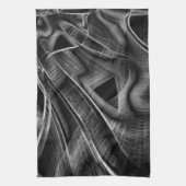 Graue Grooves, schwarzer Hintergrund Geschirrtuch (Vertikal)