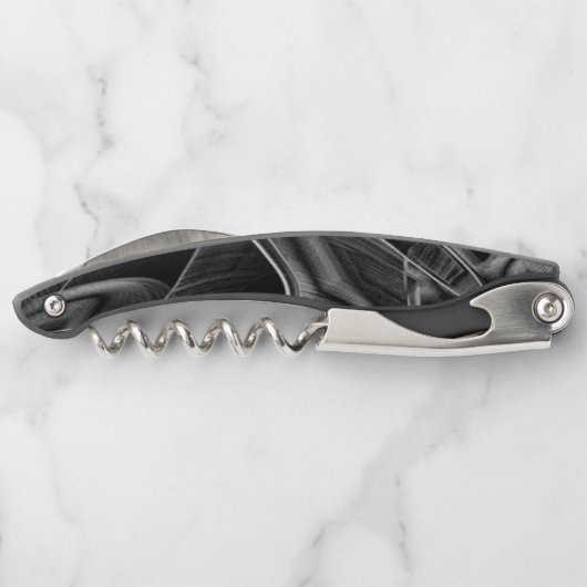 Graue Grooves, schwarzer Hintergrund Kellnermesser (Rückseite)