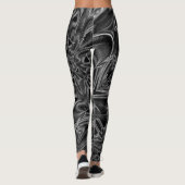 Graue Grooves, schwarzer Hintergrund Leggings (Rückseite)