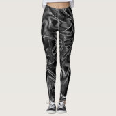 Graue Grooves, schwarzer Hintergrund Leggings (Vorderseite)