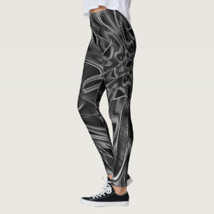 Graue Grooves, schwarzer Hintergrund Leggings