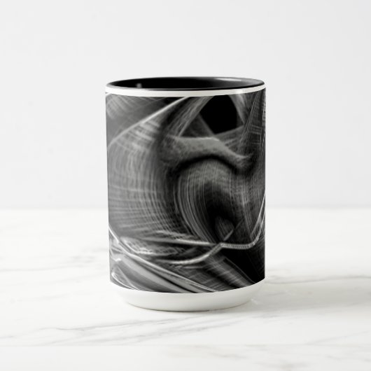 Graue Grooves, schwarzer Hintergrund Tasse (Zentrum)