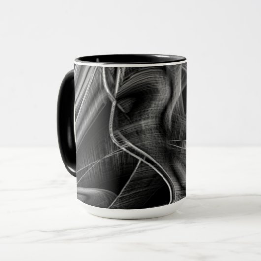 Graue Grooves, schwarzer Hintergrund Tasse (Vorderseite Links)