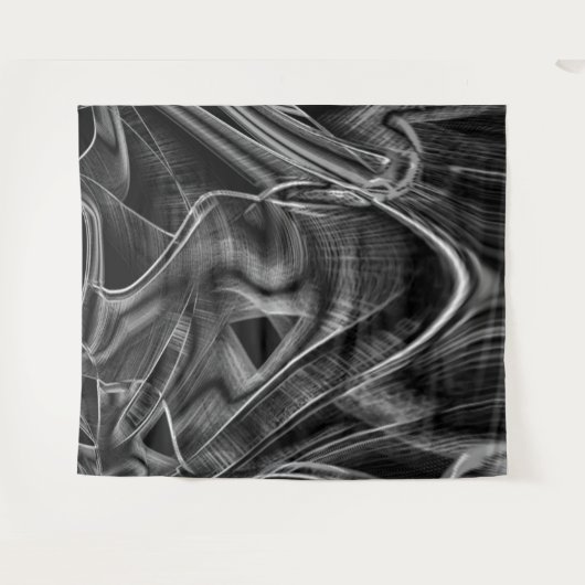 Graue Grooves, schwarzer Hintergrund Wandteppich (Vorderseite (Horizontal))
