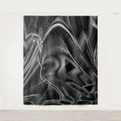 Graue Grooves, schwarzer Hintergrund Wandteppich (Vorderseite)