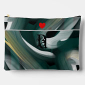 Graue große Accessoires Pouch Trend Abstrakt grün Zubehörtasche (Vorderseite)