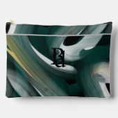 Graue große Accessoires Pouch Trend Abstrakt grün Zubehörtasche (Vorderseite)