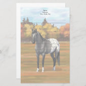 Graue Grulla Appaloosa Vierter Stallion Briefpapier (Vorne/Hinten)