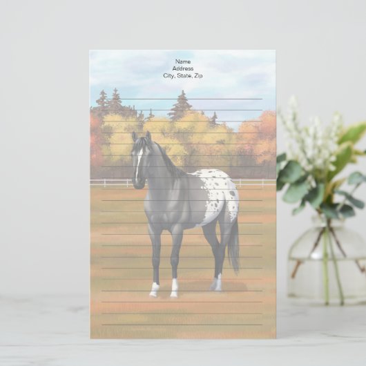 Graue Grulla Appaloosa Vierter Stallion Briefpapier (Stehend Vorderseite)