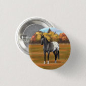 Graue Grulla Appaloosa Vierter Stallion Button (Vorne & Hinten)