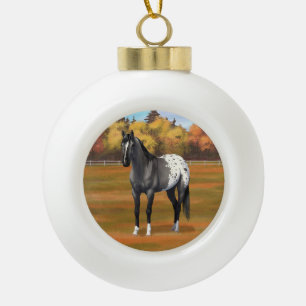 Graue Grulla Appaloosa Vierter Stallion Keramik Kugel-Ornament