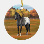 Graue Grulla Appaloosa Vierter Stallion Keramik Ornament (Vorne)