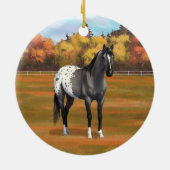 Graue Grulla Appaloosa Vierter Stallion Keramik Ornament (Hinten)