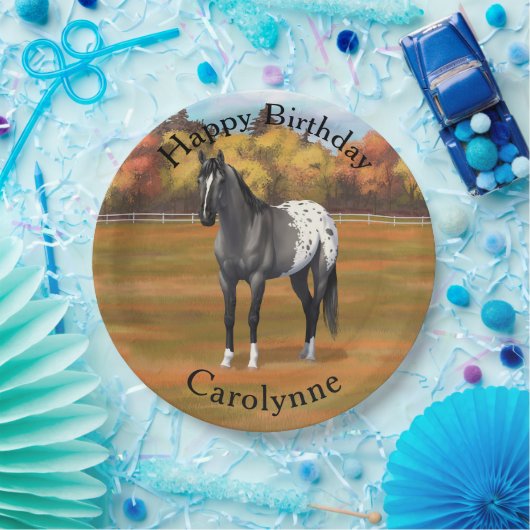 Graue Grulla Appaloosa Vierter Stallion Pappteller (Party)