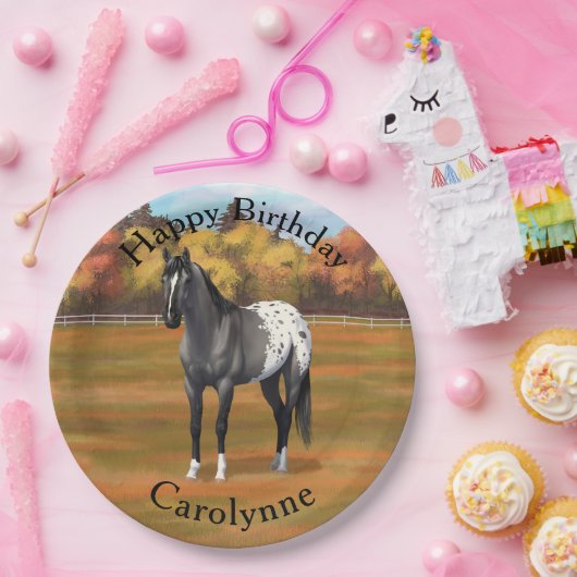 Graue Grulla Appaloosa Vierter Stallion Pappteller (Party)