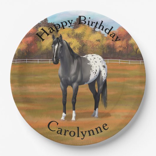 Graue Grulla Appaloosa Vierter Stallion Pappteller (Vorderseite)