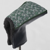 Graue, grüne imitierte Schlangenhaut. Golf Headcover (3/4 Vorderseite)