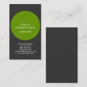 Graue, grüne, runde Visitenkarte (Vorne/Hinten)