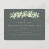 Graue grüne Snowberry+Eucalyptus Garland Empfang Begleitkarte (Vorderseite)