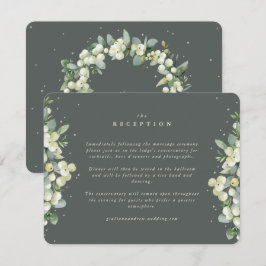Graue grüne Snowberry+Eukalyptus EATYY Empfang Begleitkarte