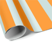 Graue, grüne Streifen auf orangefarbenen Streifen Geschenkpapier (Rolleneckpunkt)