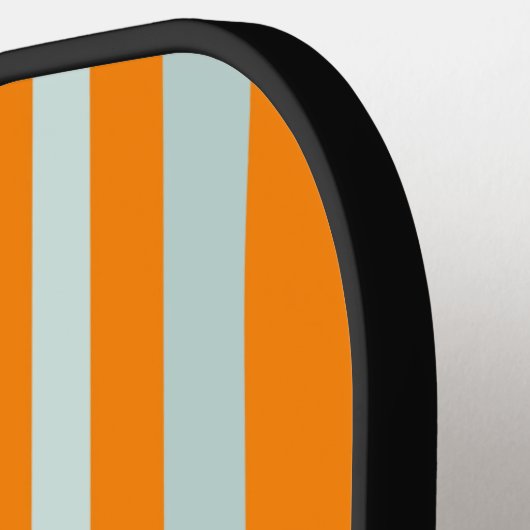 Graue, grüne Streifen auf orangefarbenen Streifen Pickleball Schläger (Linke Seite)