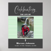 Graue grüne Streifen feiern Lebensbeerdigung Poster (Vorne)