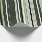 Graue, grüne, weiße Streifen. Geschenkpapier (Ecke)