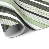 Graue, grüne, weiße Streifen. Geschenkpapier (Rolleneckpunkt)