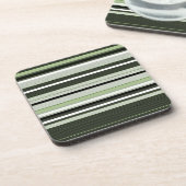 Graue, grüne, weiße Streifen. Getränkeuntersetzer (Linke Seite)