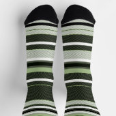 Graue, grüne, weiße Streifen. Socken (Oben)