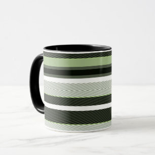 Graue, grüne, weiße Streifen. Tasse