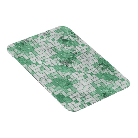 Graue, grüne Winkelformen Magnet (Rechte Seite)