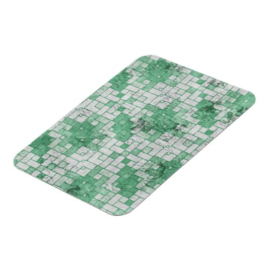 Graue, grüne Winkelformen Magnet (Linke Seite)