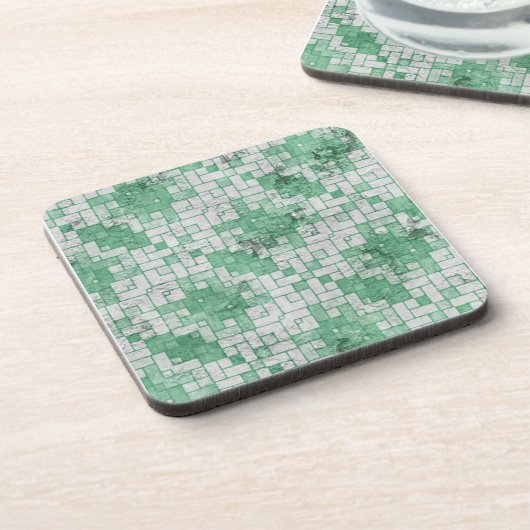 Graue, grüne Winkelformen Untersetzer (Linke Seite)