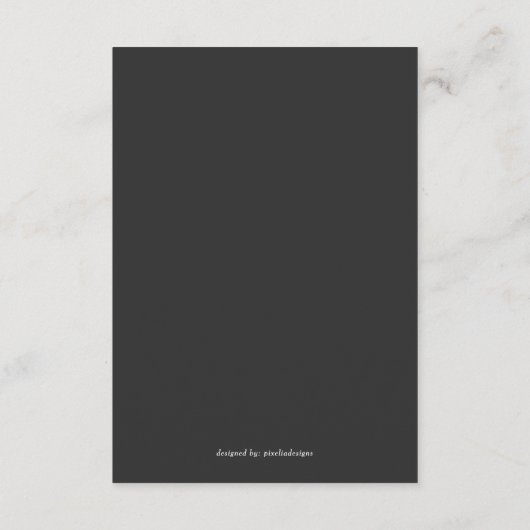 Graue Grünpflanzen-Gastgeschenk Hochzeit Hinweiskarte (Rückseite)