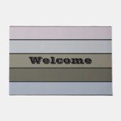 Graue Grüntöne und schwarze Streifen auf Aquarellp Fußmatte (Vorderseite)