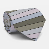 Graue Grüntöne und schwarze Streifen auf Aquarellp Krawatte (Gerollt)