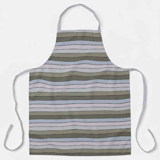 Graue Grüntöne und schwarze Streifen auf Aquarellp Schürze (Vorderseite)