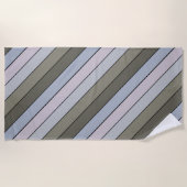 Graue Grüntöne und schwarze Streifen auf Aquarellp Strandtuch (Vorderseite)