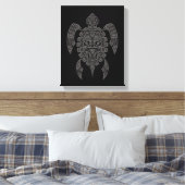 Graue Haida Spirit Sea Turtle auf Schwarz Leinwanddruck (Insitu (Schlafzimmer))