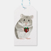 Graue Hamster-Jungen personalisiert Weihnachten Geschenkanhänger (Rückseite)