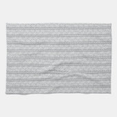 Graue Hand gezeichnetes Zickzack Muster Geschirrtuch (Horizontal)