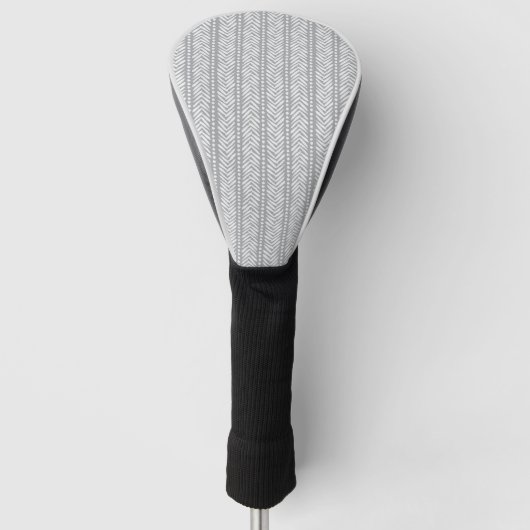 Graue Hand gezeichnetes Zickzack Muster Golf Headcover (Vorderseite)