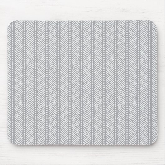 Graue Hand gezeichnetes Zickzack Muster Mousepad (Vorne)