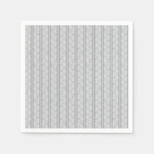 Graue Hand gezeichnetes Zickzack Muster Serviette